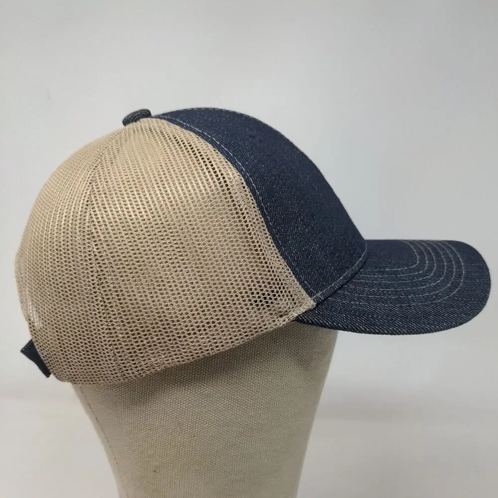 Panera Bread Men's Strapback Mesh Back Hat Tan Blue Adjustable Uniform Employee